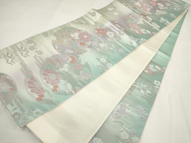 平和屋着物▼六通柄袋帯 花丸文 金銀糸 正絹 逸品 AABF7945wj - Image 4