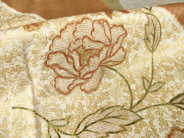 平和屋着物●訪問着 駒刺繍 花蝶文 金彩 正絹 逸品 AABF9020ck - Image 7