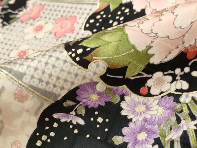 平和屋着物■上質な小紋 雪輪花文 金彩 やまと誂製 正絹 逸品 AABG3044st - Image 4