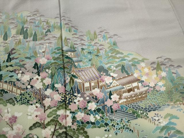 平和屋着物●京友禅作家 外池雅峰 訪問着 樹林風景文 暈し染め 正絹 逸品 未使用 CABC6664yc - Image 3