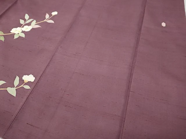 平和屋着物●本加賀友禅作家 成竹登茂男 訪問着 白山紬 枝花文 正絹 逸品 CABD0258ut - Image 5