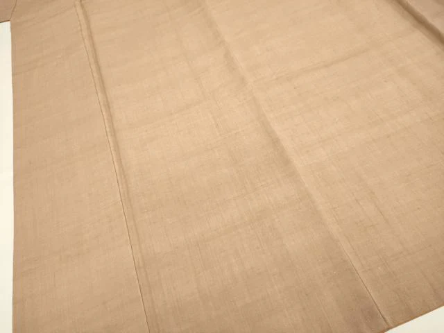 平和屋着物●結城紬 色無地 濃い赤香色 正絹 逸品 DABB9760du - Image 4