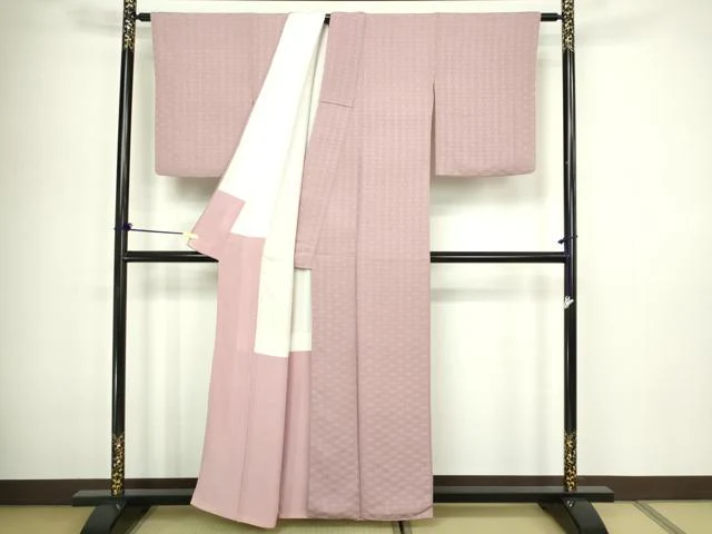 平和屋着物■上質な色無地 花菱文 紅藤色 正絹 逸品 DABC0447sf - Image 3