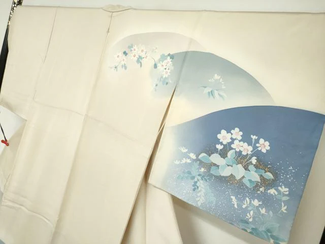 平和屋着物●訪問着 作家物 草花文 金彩 正絹 逸品 DABC2078ud - Image 3