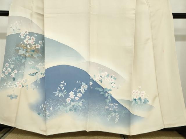 平和屋着物●訪問着 作家物 草花文 金彩 正絹 逸品 DABC2078ud - Image 4