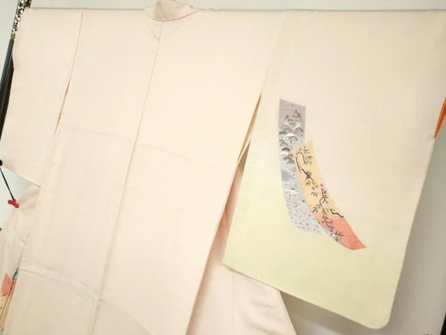 平和屋着物▼訪問着 総刺繍 短冊人物風景花鳥文 暈し染め 金糸 正絹 逸品 DABC2151ud - Image 3
