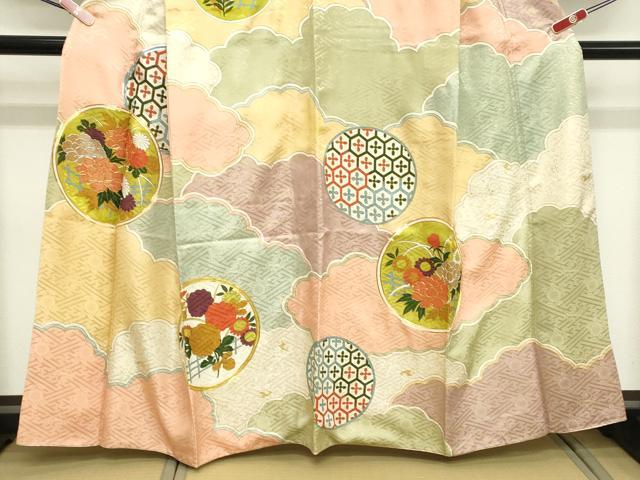 平和屋着物■訪問着 駒刺繍 牡丹花丸文 金彩 正絹 逸品 DABC4941cd - Image 3