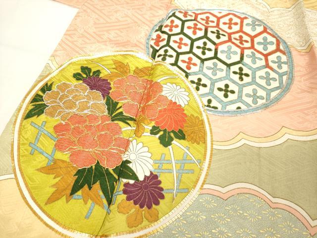 平和屋着物■訪問着 駒刺繍 牡丹花丸文 金彩 正絹 逸品 DABC4941cd - Image 4