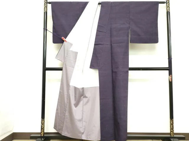 平和屋着物■上質な紬 深紫色 正絹 逸品 DABC4948cd - Image 3