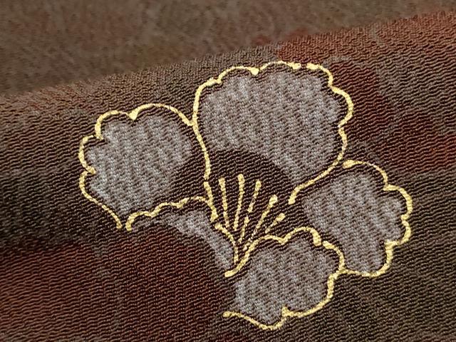 平和屋着物■上質な小紋 草花文 金彩 正絹 逸品 DABC9216qa - Image 4