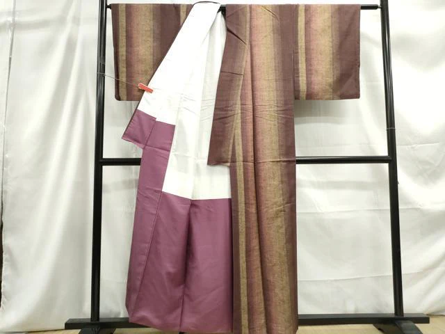平和屋着物■上質な紬 間道 正絹 逸品 DABC9225qa - Image 3