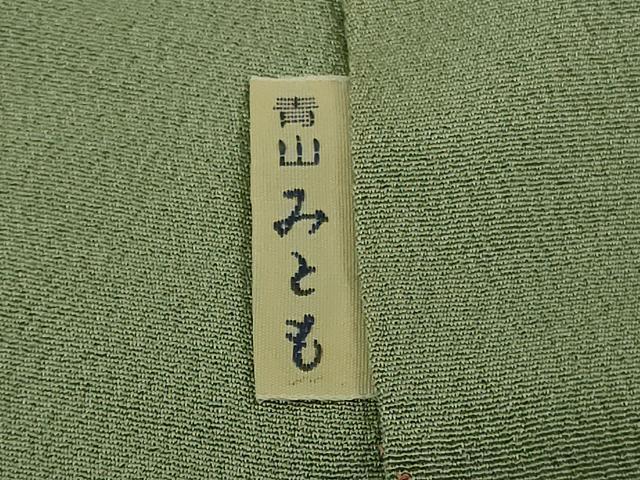 平和屋着物●極上 青山みとも 付下げ小紋 雪芝 兎 うさぎ 退紅色地 鬼しぼ縮緬 逸品 DZAB4388kh6 - Image 9